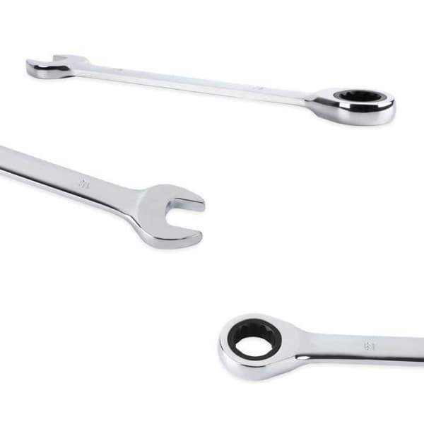 12 ST Kombinationssats Kombinationsspärrnyckelsats 8-19 mm metrisk tand platt nyckel - Vändbar kombinationsnyckelverktyg