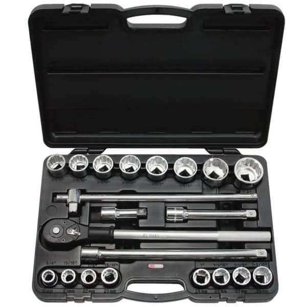 KS Tools Spärr- och hylssats 21 st 3/4" 911.0722