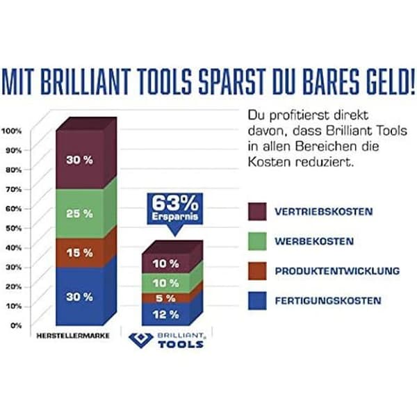 Reversibelt spärrhandtag - BRILLIANT TOOLS - BT021995 - 3/8" - 100 tänder - Metall