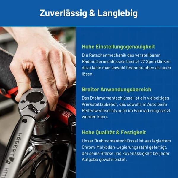 Högert technik - HT1W714 - Hogert Technik - Momentnyckel 1/2 I 60-330Nm I med spärrmekanism I i legerat stål I