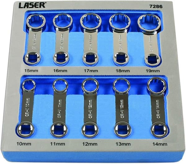 Spärrnyckel - Hylsnyckel - Lasermomentnyckel - 7286 - Set med 10 momentadaptrar 3/8" D