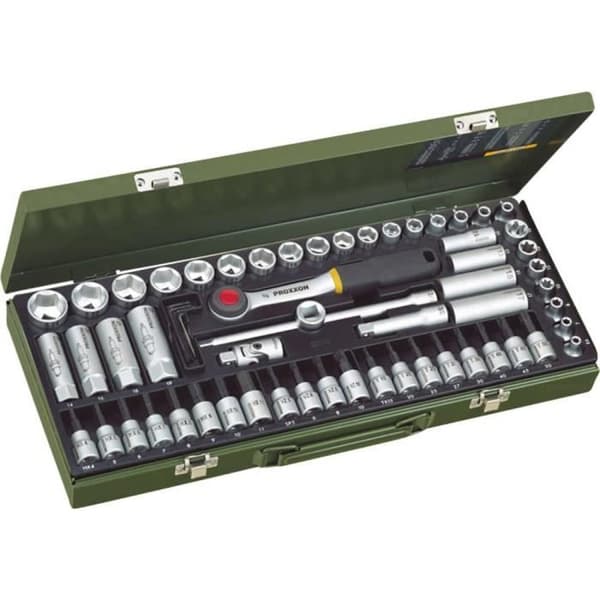 Proxxon Industrial 23112 65-delad skiftnyckel + hylssats metrisk 3-8" (10 mm)