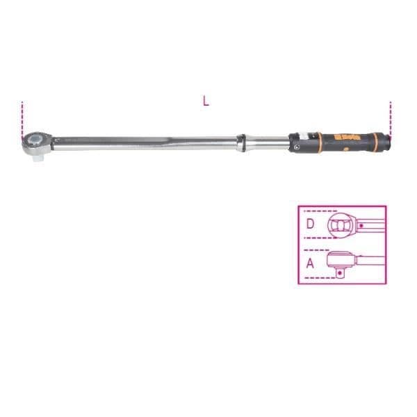 BETA 60-300Nm 1/2" avtryckarmomentnyckel med vändbar spärr för höger åtdragning/noggrannhet ± 3%/2 st.