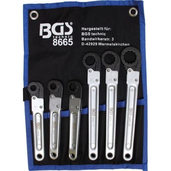 Ratskapsnyckelset - VARUMÄRKE - 6 delar - Cr-Mo stål - 10 till 22 mm - 1050 g
