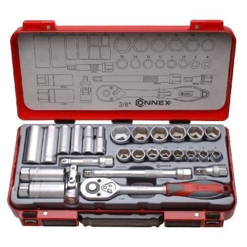 Hylsnyckelset - Connex - COX580227 - 27 delar - Kromvanadinstål - 3/8"