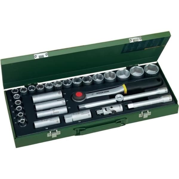 Set med 29 nycklar 12,5 mm (1/2") Proxxon - Nyckel - Kromvanadinstål - Set med 29 nycklar