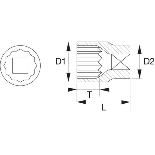 12-punktssockel - BAHCO - 8900DM-26 - 26 mm - Högpresterande stållegering - Polerad yta