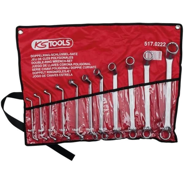 KS Tools 517.0222 Klassisk skiftnyckel, vev, 11-tlg. 6-32 mm
