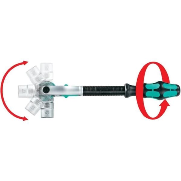 Wera 8000 A 1/4' spärrnyckel - WERA märke - Mått 152 mm - 72 tänder - Storlek 6,3 mm