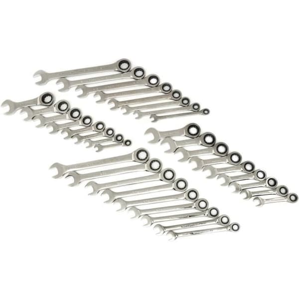 Kombinerade hylsnycklar - GEARWRENCH - 85034 - 34 delar - 5 graders vinkel - Tunn huvud