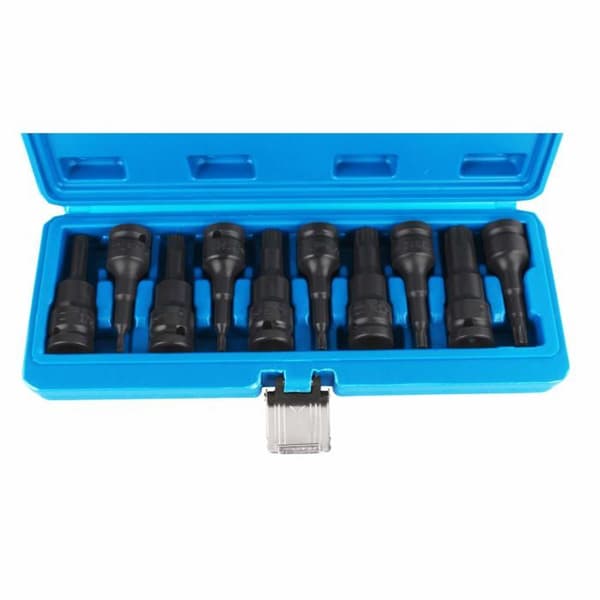 Krattskruvnyckel - dornnyckel - momentnyckel Tecpo - 300855 - Sats med Torx-hylsor T20-T70 1/2"