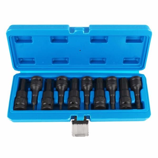Krattskruvnyckel - dornnyckel - momentnyckel Tecpo - 300855 - Sats med Torx-hylsor T20-T70 1/2"