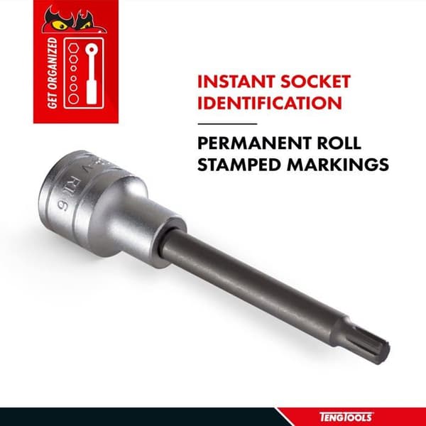 Spärrnyckel - Hylsnyckel - momentnyckel Teng tools - 143990307 - Ribskaftshylsa 1/2 M6 x 65,5 mm ()''