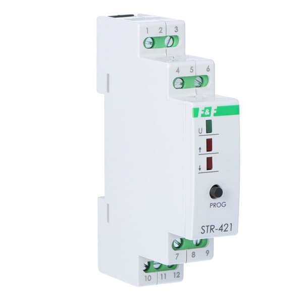 STR-421 rullejalousi-controller med to knapper, Un=24V AC, 8A, 1 modul