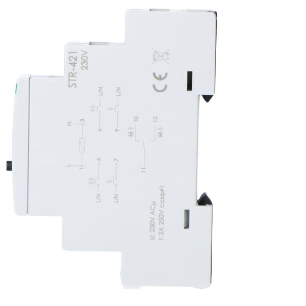 STR-421 rullejalousi-controller med to knapper, Un=230V AC, 8A, 1 modul