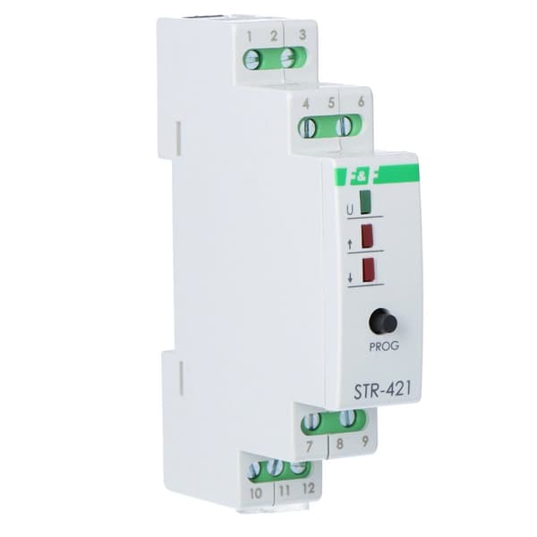 STR-421 rullejalousi-controller med to knapper, Un=230V AC, 8A, 1 modul