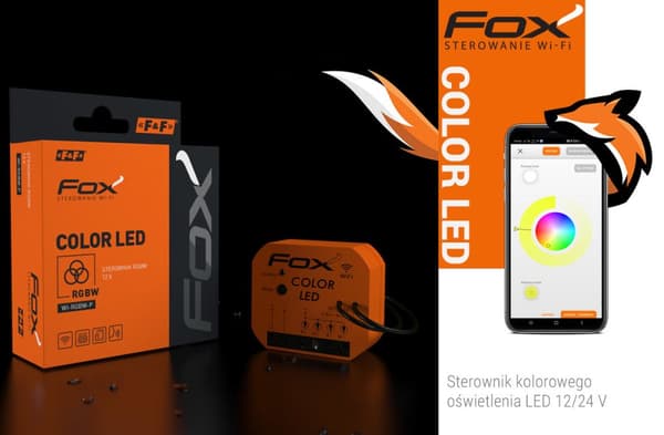 Farvebelysningscontroller (RGBW) LED 12/24V Wi-Fi Farve-LED FOX