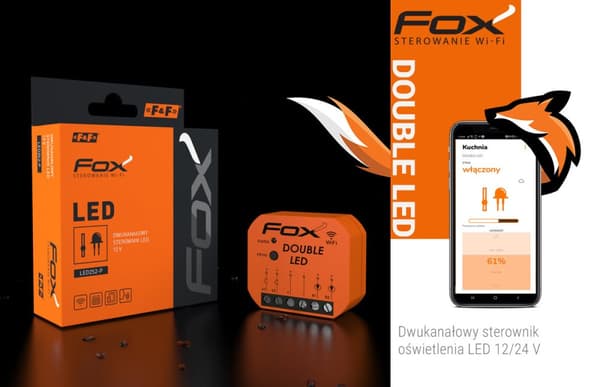 DOBBELT LED FOX 2-kanals Wi-Fi-controller - til 12/24V LED-belysning
