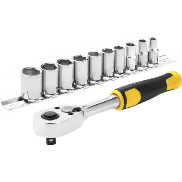 STANLEY RATCHET 72 TEETH - 1/4 + 10 SOCKETS - 11 ST