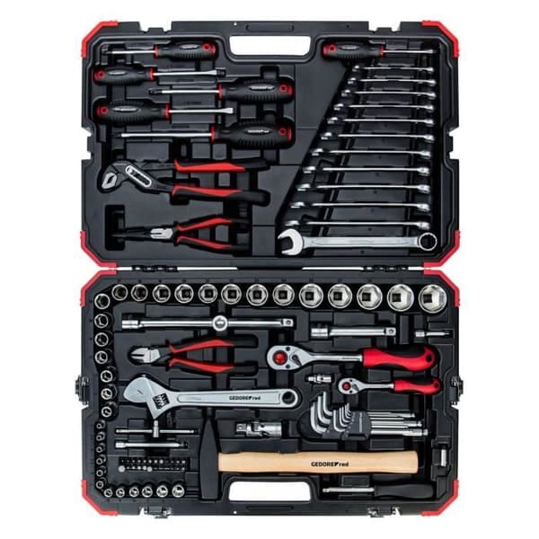 Gedore röd Socket set 1-4" + 1-2" 100-delar - 3300063