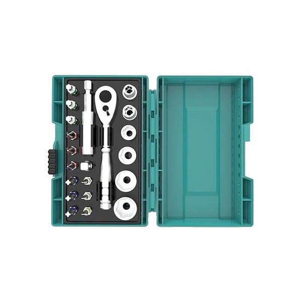 Skiftnyckel + hylsa - MAKITA - B-54081 - 21 stycken - 1/4" - Kvalitetsverktyg