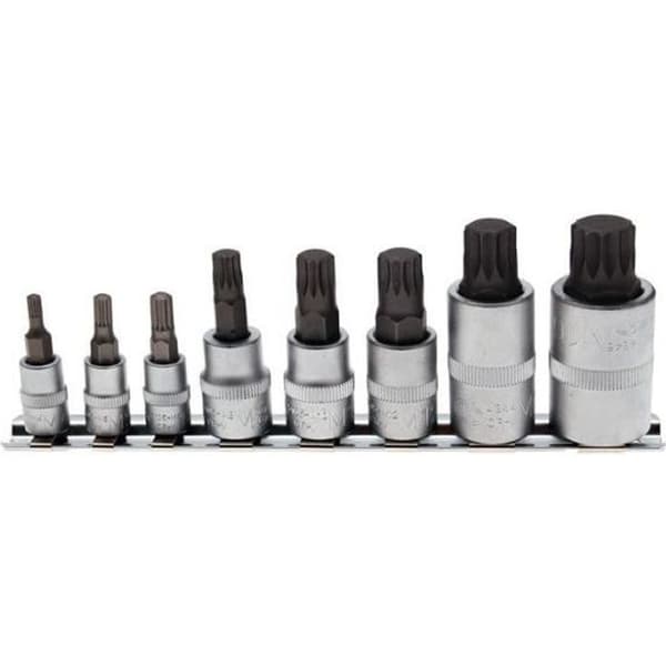 Bits hylsa set 10 mm (3/8") invändiga flera tänder (för XZN) 8 stycken