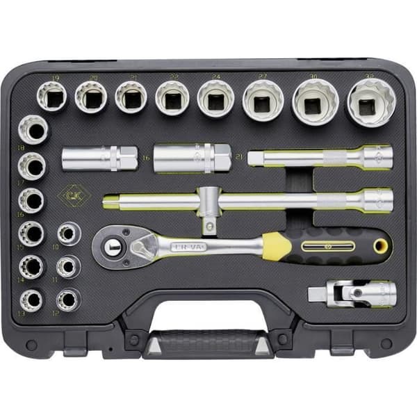 Hylsnyckelset - C.K - T4662 - 24 delar - Vit färg - 1/2 tum