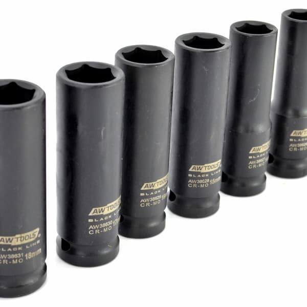 AWTOOLS UPPSÄTTNING MED IMPACT SOCKETS 1/2" 14 st. BLACK LINE