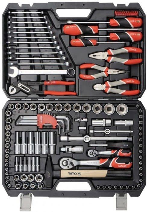 Spärr - Yato-uttag - YT-38901 - Set med 122 uttag 1/4" 1/2"
