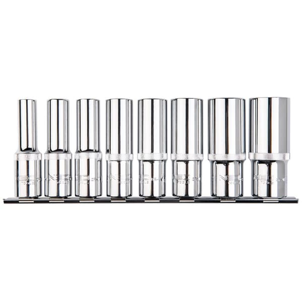 Spline fatninger 1/2", lange, sæt med 8 stk.