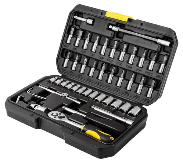 1/4" hylsnycklar, set om 46 st.