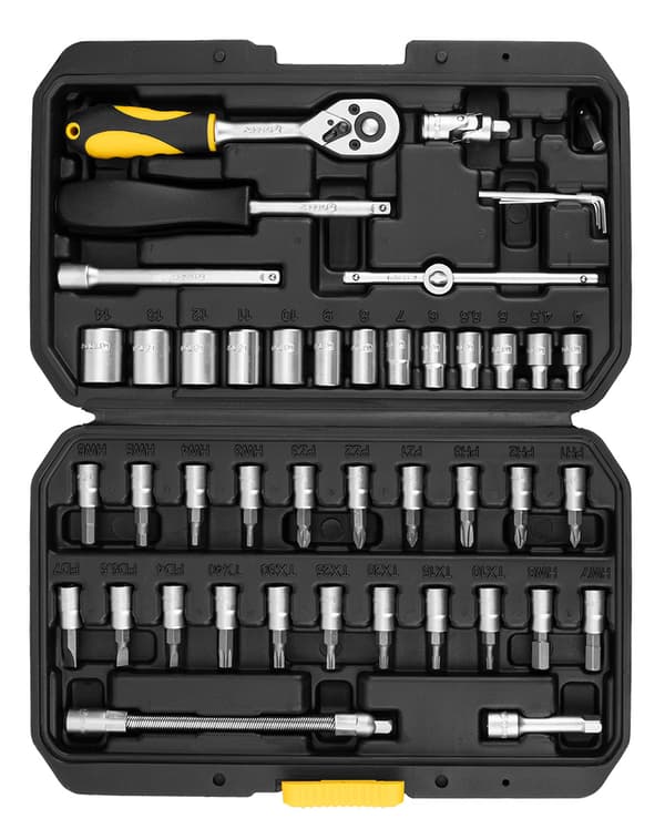 1/4" hylsnycklar, set om 46 st.