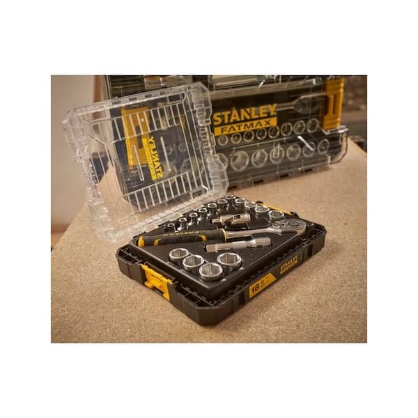 STAKBOX M SOCKET LÅDA - 3/8'' STANLEY SET MED 18 STK - FATMAX - FMMT98102-0