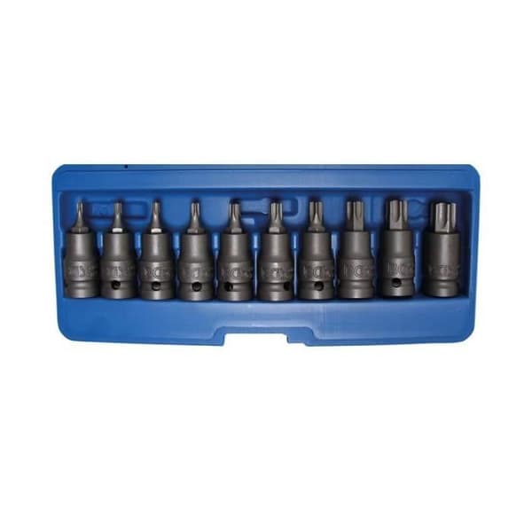 Slagbitshylssats - BGS TECHNIC - T-profil (för Torx Plus) T20 - T70 - 10 stycken