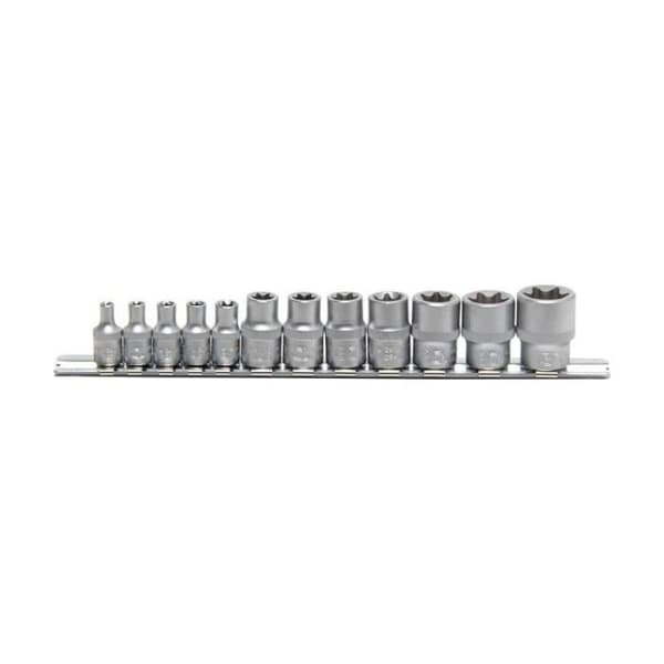 Sockelset 6,3 mm (1/4") + 10 mm (3/8") 12 delar