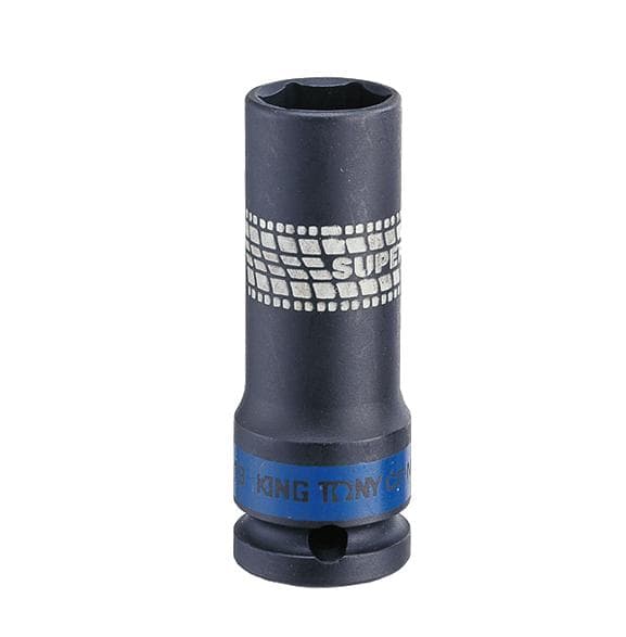 KING TONY PITKÄ OHUESSEININEN ISKUPURKKA 1/2" 21mm x 80mm 6-KULMA kevytmetallivanteille