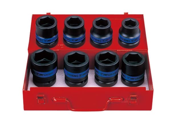 KING TONY IMPACT SOCKETS 1" SÆT 8 dele 24, 27, 30, 32, 33, 36, 38, 41