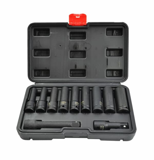AWTOOLS ISKUPURKASTUSARJA 1/2" PITKÄ 11 kpl. MUSTA LINE