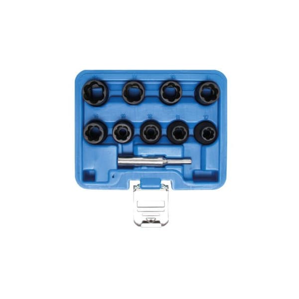 Set med specialhylsor / utdragare för trasiga skruvar 12,5 mm (1/2") 10 - 19 mm 10 stycken