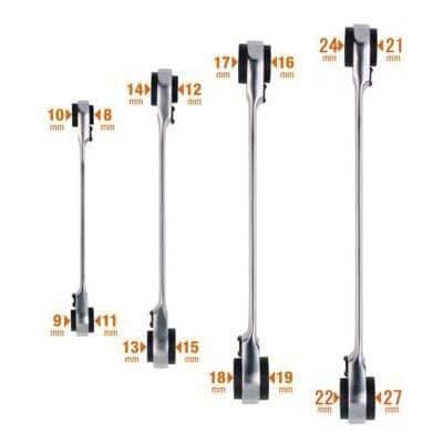 Spärrringnyckelsats - BAHCO - 4 i 1 - Stål - 8x9x10x11 12x13x14x15 16x17x18x19 21x22x24x27 MM