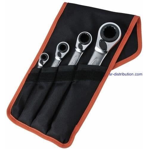 Spärrringnyckelsats - BAHCO - 4 i 1 - Stål - 8x9x10x11 12x13x14x15 16x17x18x19 21x22x24x27 MM