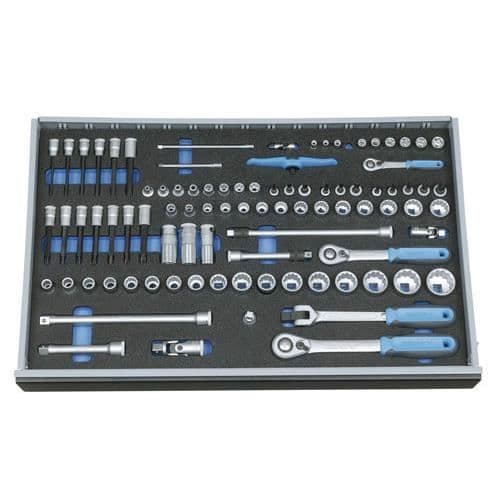 Gedore Sockelset 1-4"-3-8"-1-2" i verktygsmodul CT 4-4, 91 stycken artikelnummer 2016257
