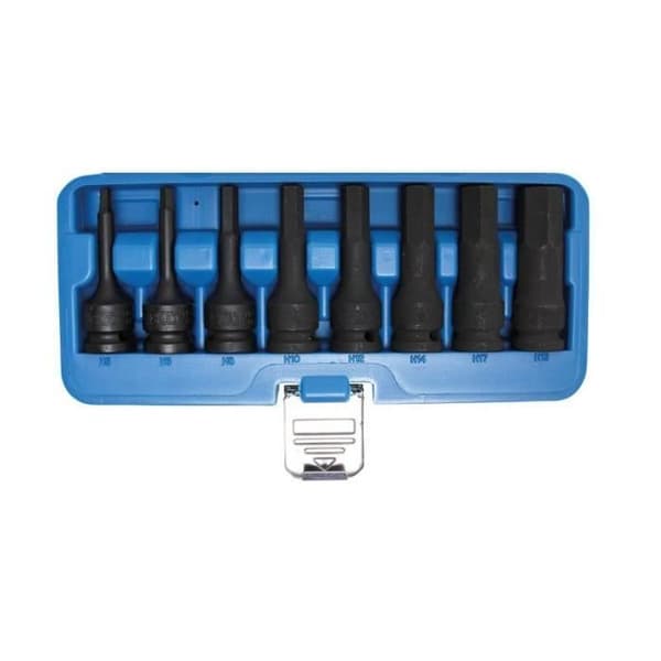 Slaghylsa set 12,5 mm (1/2") invändig sexkant 5 - 19 mm 8 stycken