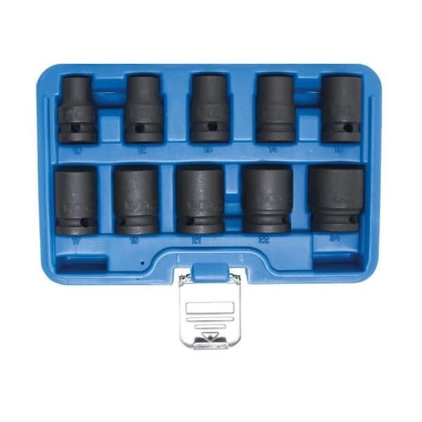 Slaghylssats, sexkant 12,5 mm (1/2") 10 - 24 mm 10 stycken