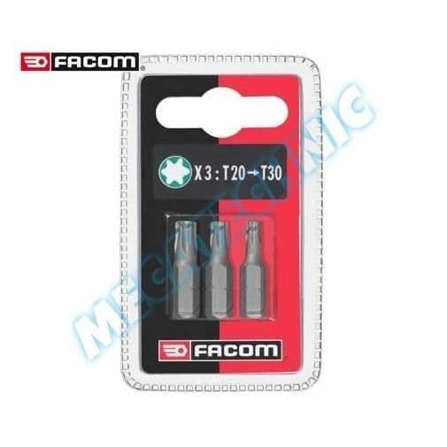Set med 3 standardbitar serie 1 Torx T20-25-30 Facom EX12.J3