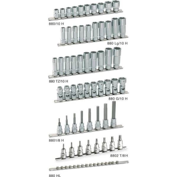 Hylssats - HAZET - 8801-8H - 8 delar - 3/8" (10 mm) drivning - invändig sexkant