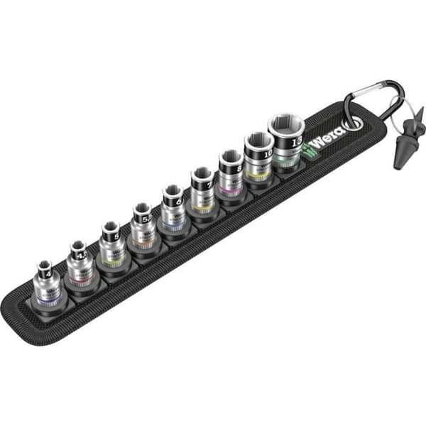 Hylssats - WERA - 8790 HMA - 10 stycken - 1/4 (6,3 mm) - Svart