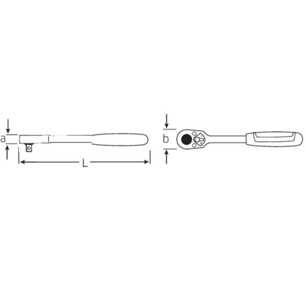 STAHLWILLE 1/2" vändbar spärr - 36 tänder - 265,5 mm