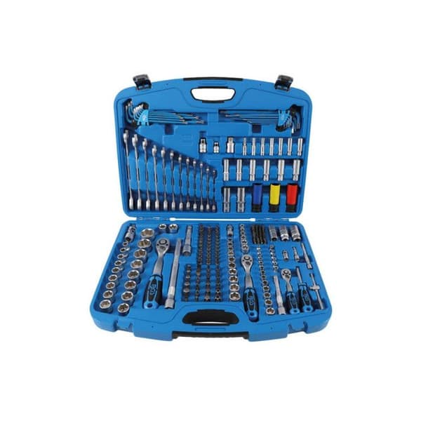 Kartong med BGS TECHNIC superlåsuttag och tillbehör - 6,3 mm / 10 mm / 12,5 mm - 218 st - 8820