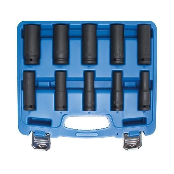 Slaghylssats, sexkant, djup 12,5 mm (1/2") 10 - 24 mm 10 stycken